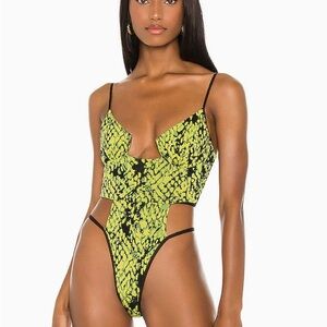 REVOLVE Green and Black One Piece Swimsuit
